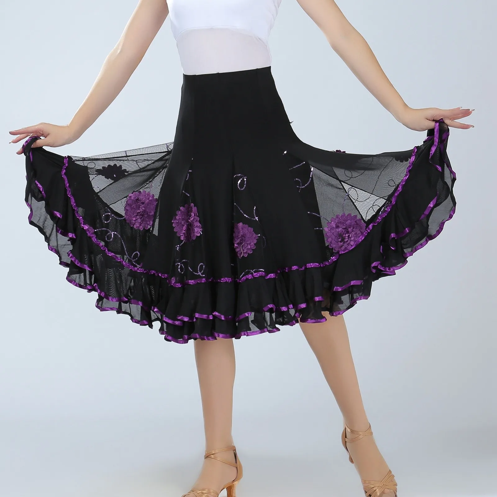 Women's Fashion High Waisted Dance Half Body Skirt Sequins Embroidery Performance Clothes Large Swing Dance Mesh Tutu Skirt
Women's Fashion High Waisted Dance Half Body Skirt Sequins Embroidery Performance Clothes Large Swing Dance Mesh Tutu Skirt
