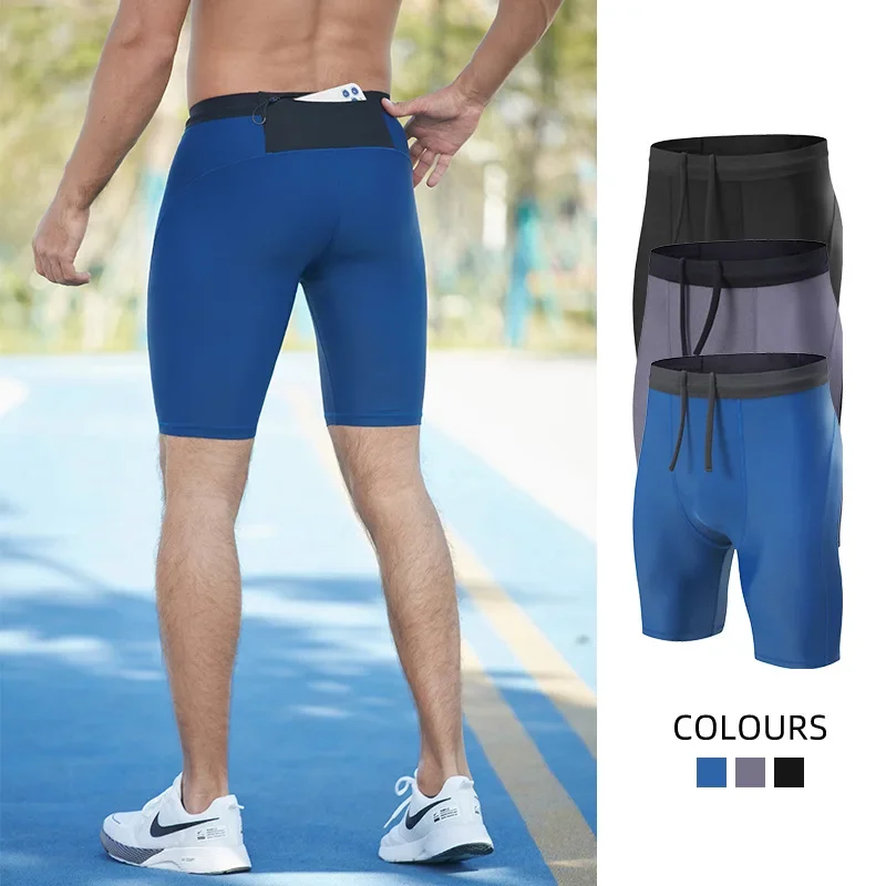 

Men's Compression Training Leggings Pants Sports Tight Shorts Quick Drying Running Fitness Yoga Basketball Workout Gym Shorts