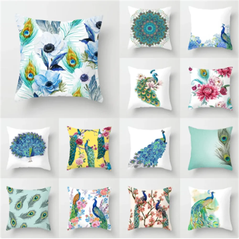 Sofa Cushion cover peacock feather printed polyester pillowcase for home decoration 3D printed cushion pillowcase
Sofa Cushion cover peacock feather printed polyester pillowcase for home decoration 3D printed cushion pillowcase