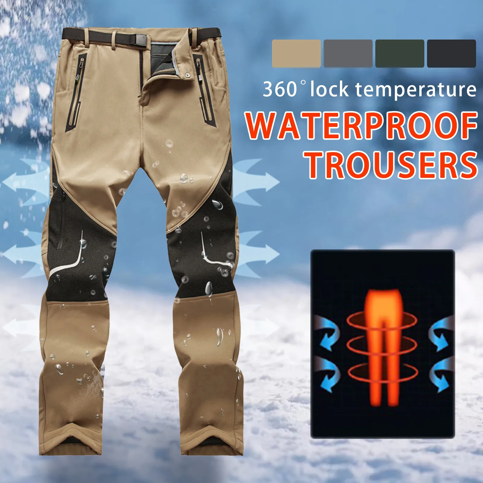 Waterproof Fleece Warm Pants Mens Windproof Straight Big Size Trousers Winter Windproof Thermal Pants Tactical Jogger Bottoms
Waterproof Fleece Warm Pants Mens Windproof Straight Big Size Trousers Winter Windproof Thermal Pants Tactical Jogger Bottoms