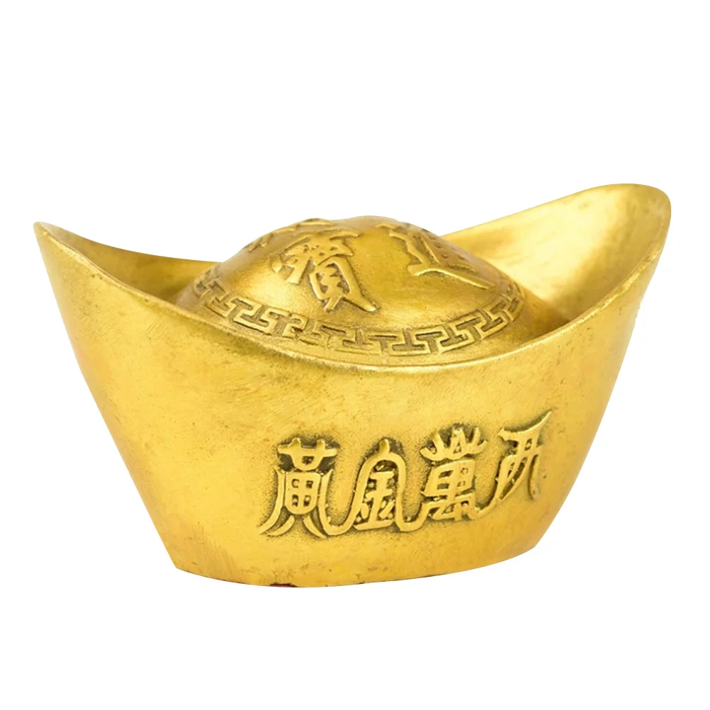 

Copper Golden Ingot Yellow Crytal Ingot Gold Ingot Ornament Big Citrine Ingot Ingot Adornment Chinese Yuan Bao