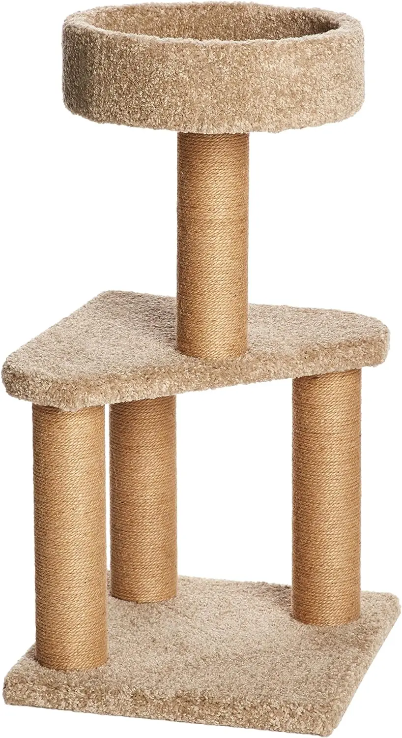 

Basics Sturdy Multi-Level Cat Tree Indoor Climbing Activity Tower with Scratching Posts, Medium, 15.7 x 31.5 Inches