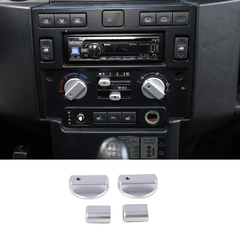 For 2004-18 Land Rover Defender 90 110 aluminum alloy silver car styling air conditioner volume adjustment knob cover auto parts
For 2004-18 Land Rover Defender 90 110 aluminum alloy silver car styling air conditioner volume adjustment knob cover auto parts