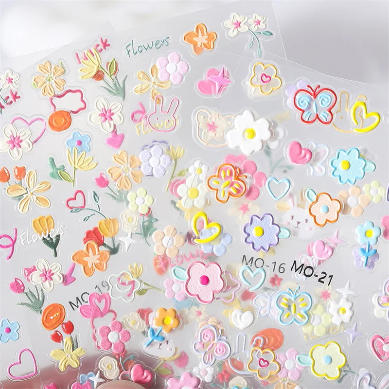 Graffiti Flowers Nail Art Stickers 5D Embossed Spring Blossoms Nail Decals DIY Fingernail Toenail Manicure Supplies Accessories
Graffiti Flowers Nail Art Stickers 5D Embossed Spring Blossoms Nail Decals DIY Fingernail Toenail Manicure Supplies Accessories