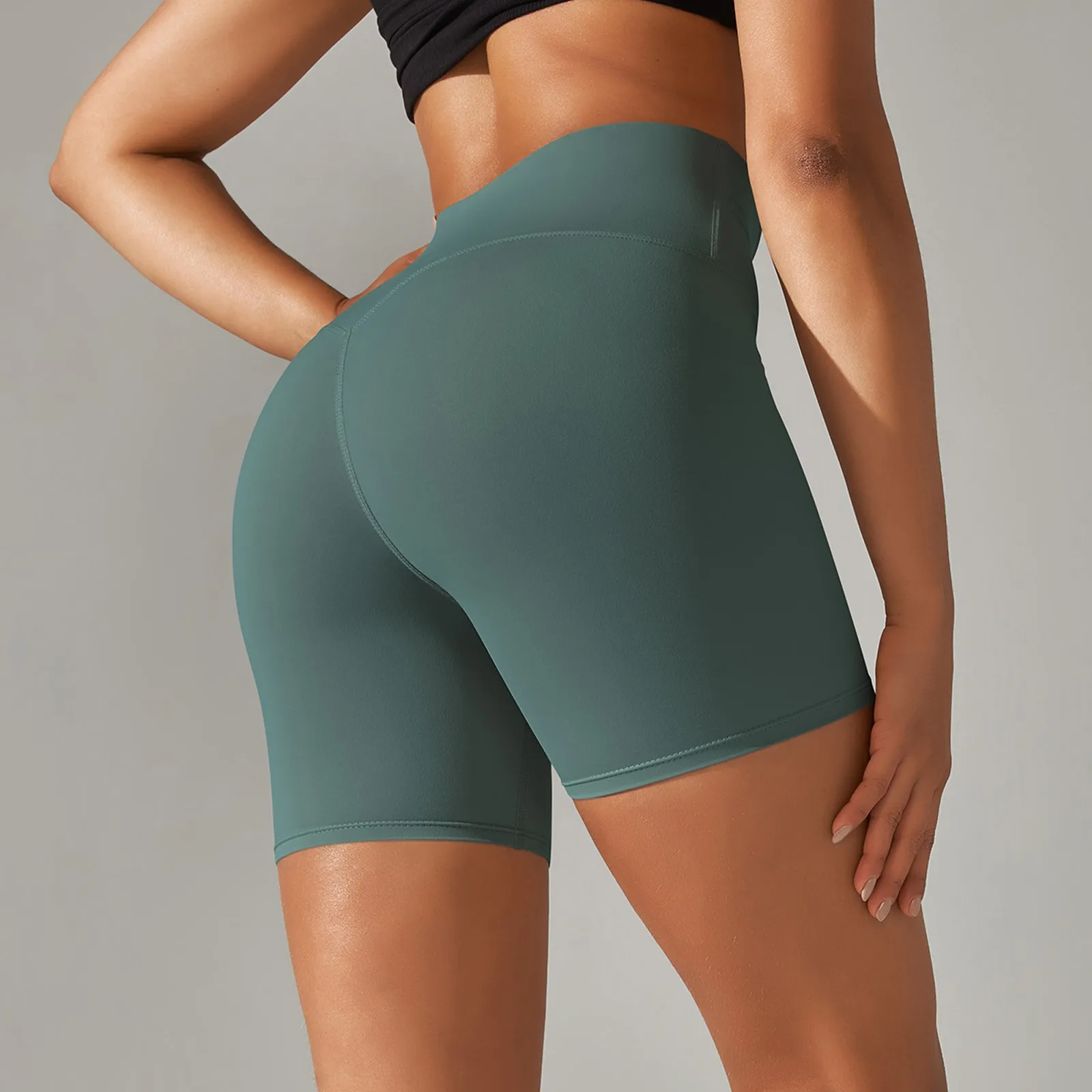 

Короткие женские спортивные Леггинсы для йоги, облегающие шорты для фитнеса, шорты с высокой талией, быстросохнущие шорты для велоспорта, тренировок, тренажерного зала