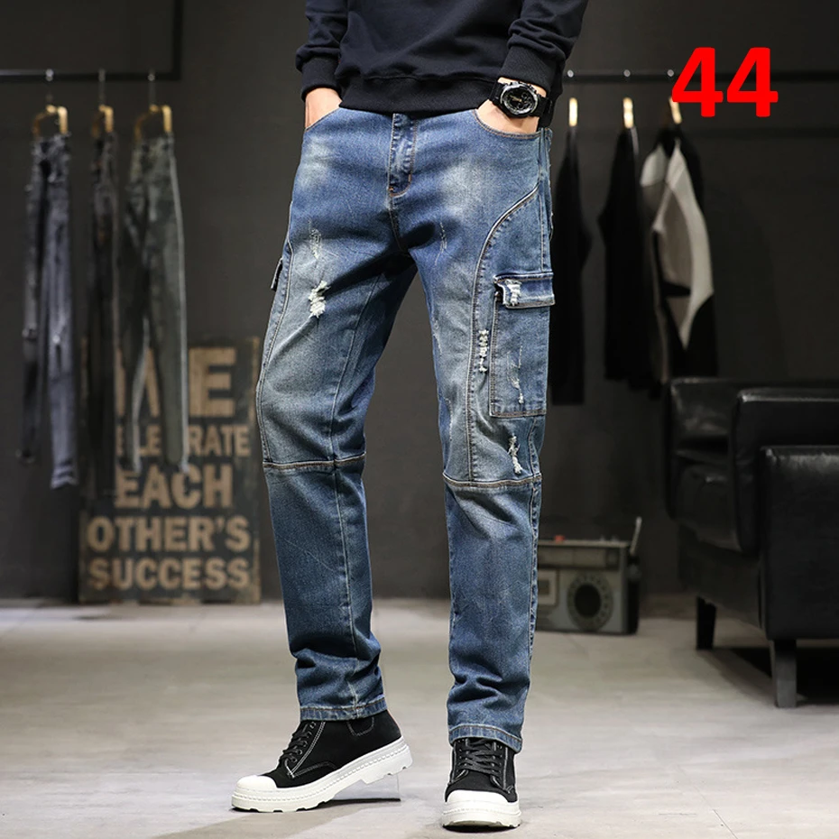 42 44 Plus Size Ripped Jeans Men Vintage Denim Pants Baggy Cargo Pants Fashion Causal Trousers Male Big Size Bottoms
42 44 Plus Size Ripped Jeans Men Vintage Denim Pants Baggy Cargo Pants Fashion Causal Trousers Male Big Size Bottoms