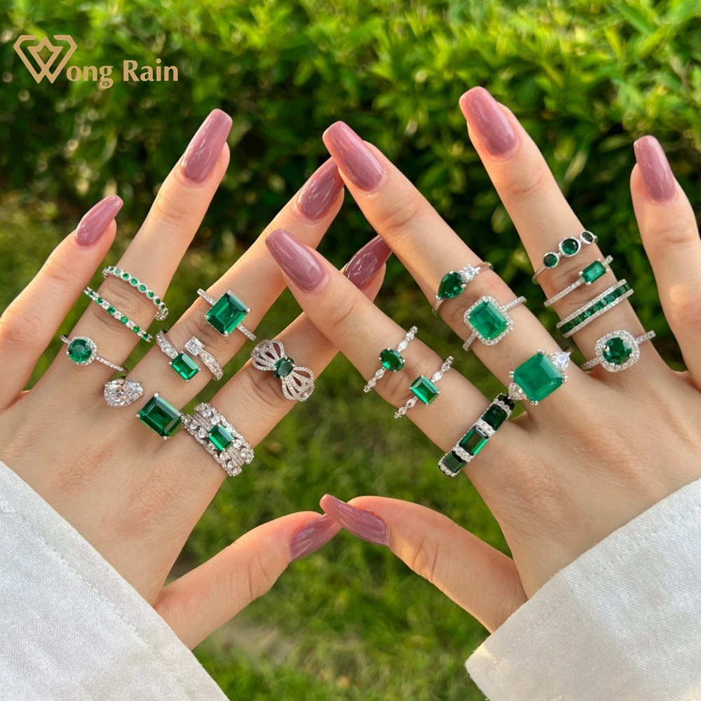 Wong Rain Vintage 100% 925 Sterling Silver Emerald High Carbon Diamond Gemstone Ring for Women Engagement Jewelry Wedding Gifts
Wong Rain Vintage 100% 925 Sterling Silver Emerald High Carbon Diamond Gemstone Ring for Women Engagement Jewelry Wedding Gifts