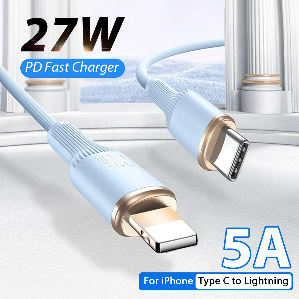 

PD 27W USB Type C To Lightning Cable For IPhone 14 13 12 11 Pro Max Mini X XR 6 7 8 Plus Macbook Fast Charging Cable Accessories