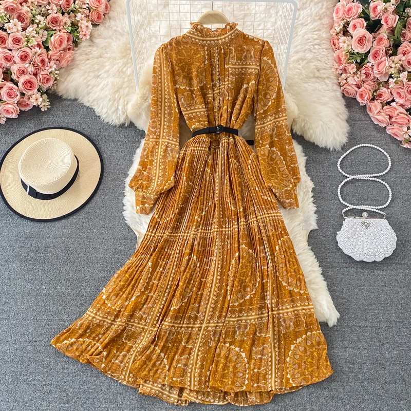 Women's Stand Colla Long Sleeve Print Long Dress Spring Autumn Lady Casual Holiday Streetwear A Line Dress
Women's Stand Colla Long Sleeve Print Long Dress Spring Autumn Lady Casual Holiday Streetwear A Line Dress
