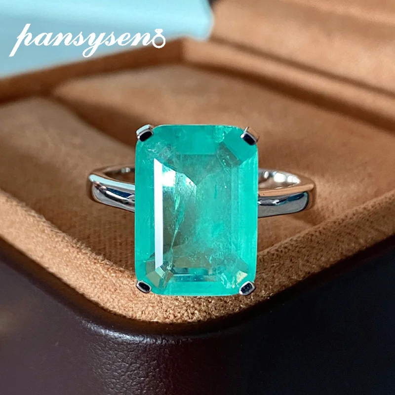PANSYSEN Luxury 100% Solid 925 Sterling Silver Paraiba Tourmaline Gemstone Engagement Rings for Women Couple Ring Fine Jewelry
PANSYSEN Luxury 100% Solid 925 Sterling Silver Paraiba Tourmaline Gemstone Engagement Rings for Women Couple Ring Fine Jewelry