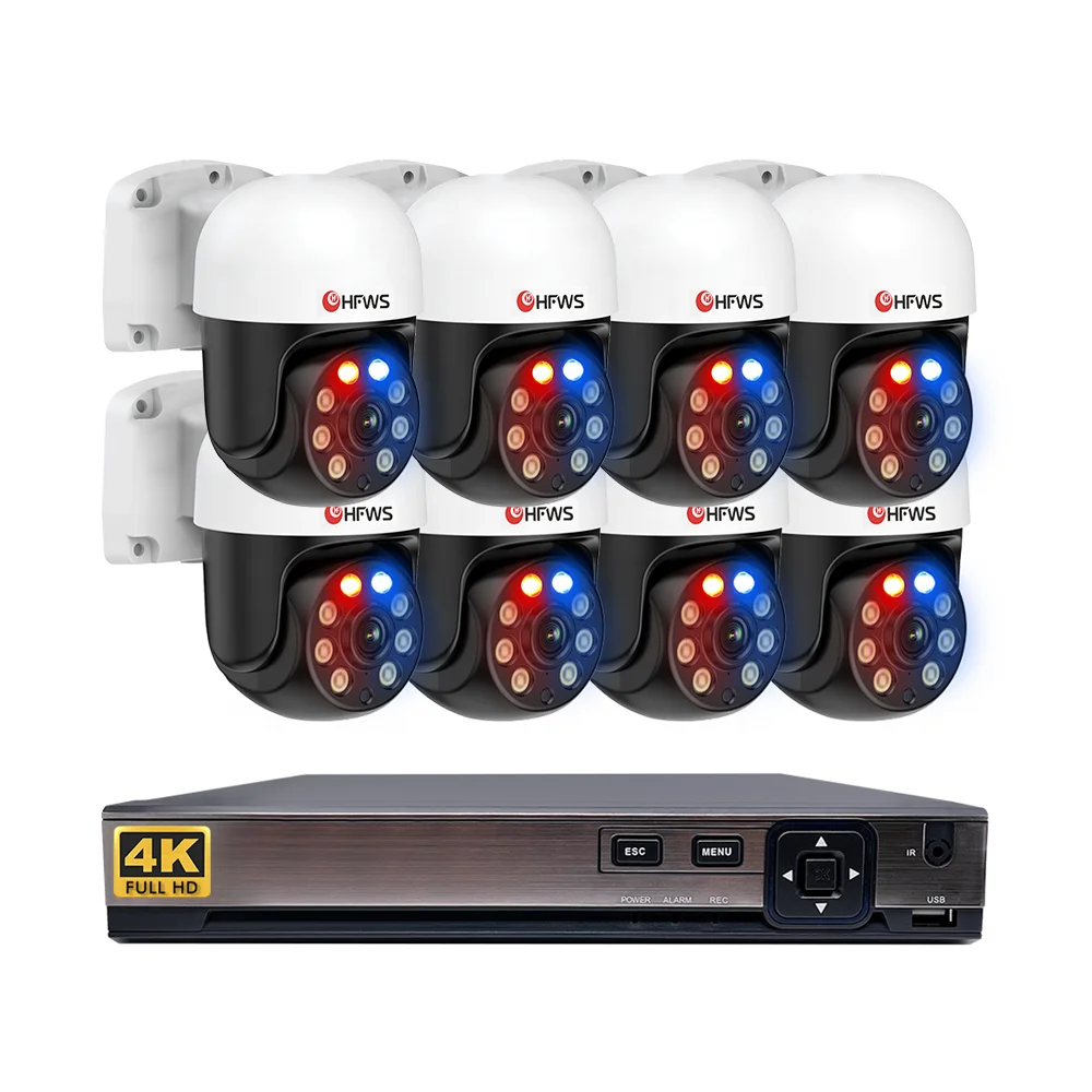 8PCS 8MP Poe Ptz Camera With Warning lamp 8ch H.265 Nvr Surveillance Kit Security CCTV 4K Ptz Camera System
8PCS 8MP Poe Ptz Camera With Warning lamp 8ch H.265 Nvr Surveillance Kit Security CCTV 4K Ptz Camera System