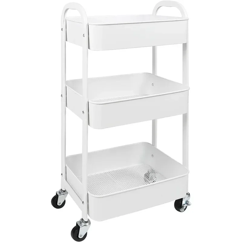 3-Tier Rolling Utility Cart with Caster Wheels,Easy Assembly, for Kitchen, Bathroom White
3-Tier Rolling Utility Cart with Caster Wheels,Easy Assembly, for Kitchen, Bathroom White
