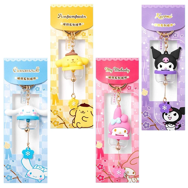 

Sanrioed Anime Cinnamoroll Kuromi My Melody Purin Dog Small Bell Series Cartoon Cute Model Doll Toys Pendant Ornament Gift
