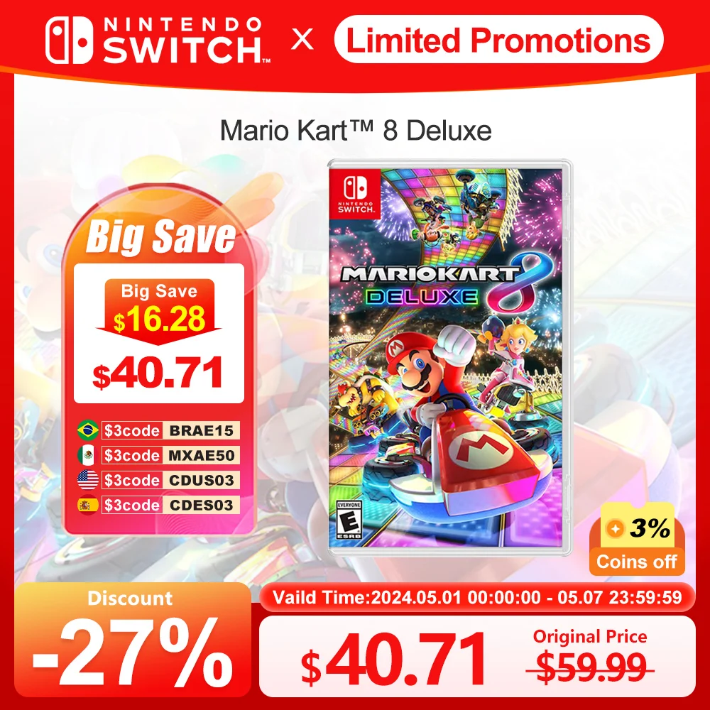 

Mario Kart 8 Deluxe Nintendo Switch Game Deals 100% Official Original Physical Game Card Racing Genre for Switch OLED Lite