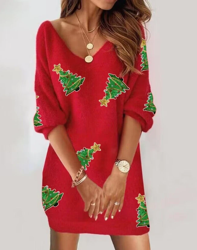 One Piece Long Sleeved New 2023 Fashion Hot Selling Women's Sequins Christmas Tree Pattern Casual Dress
One Piece Long Sleeved New 2023 Fashion Hot Selling Women's Sequins Christmas Tree Pattern Casual Dress