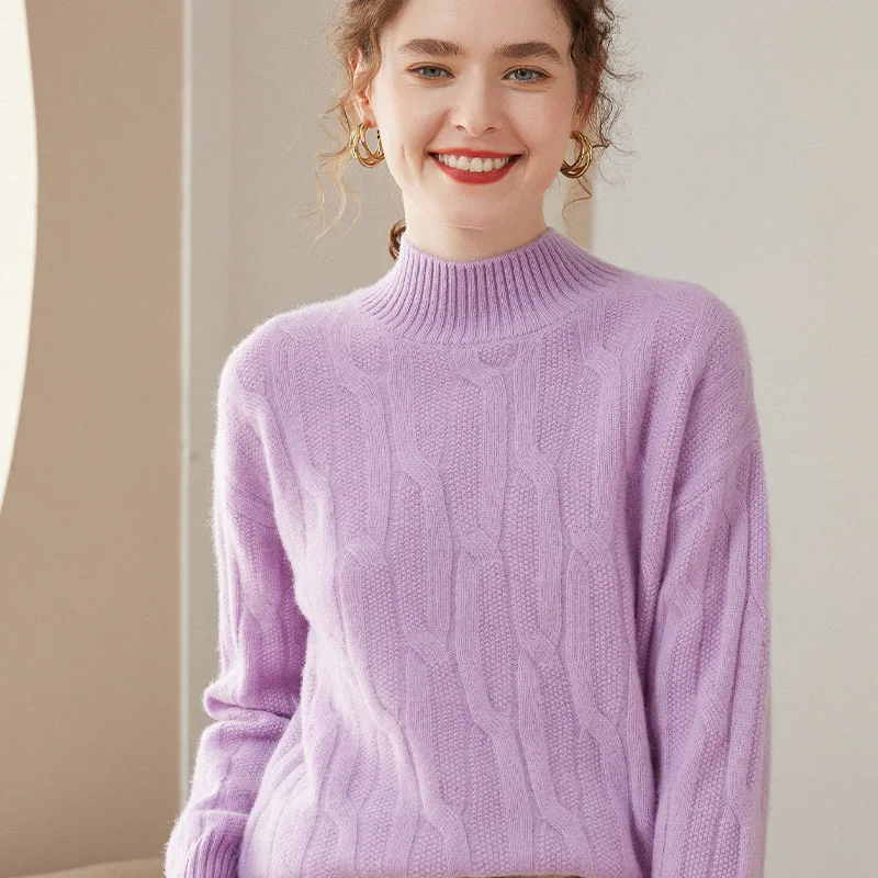 Зимний женский свитер 100%, пуловеры из чистого кашемира, новинка, плотная Женская водолазка, свободная повседневная трикотажная одежда большого размера, топ для девочек
Зимний женский свитер 100%, пуловеры из чистого кашемира, новинка, плотная Женская водолазка, свободная повседневная трикотажная одежда большого размера, топ для девочек