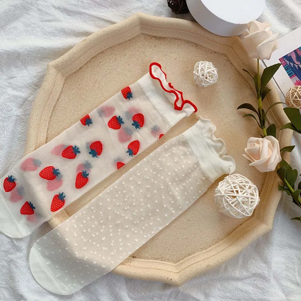 Transparent Summer Ruffles College Style Japanese Strawberry Lolita Socks Women Hosiery Cartoon Tube Socks
Transparent Summer Ruffles College Style Japanese Strawberry Lolita Socks Women Hosiery Cartoon Tube Socks