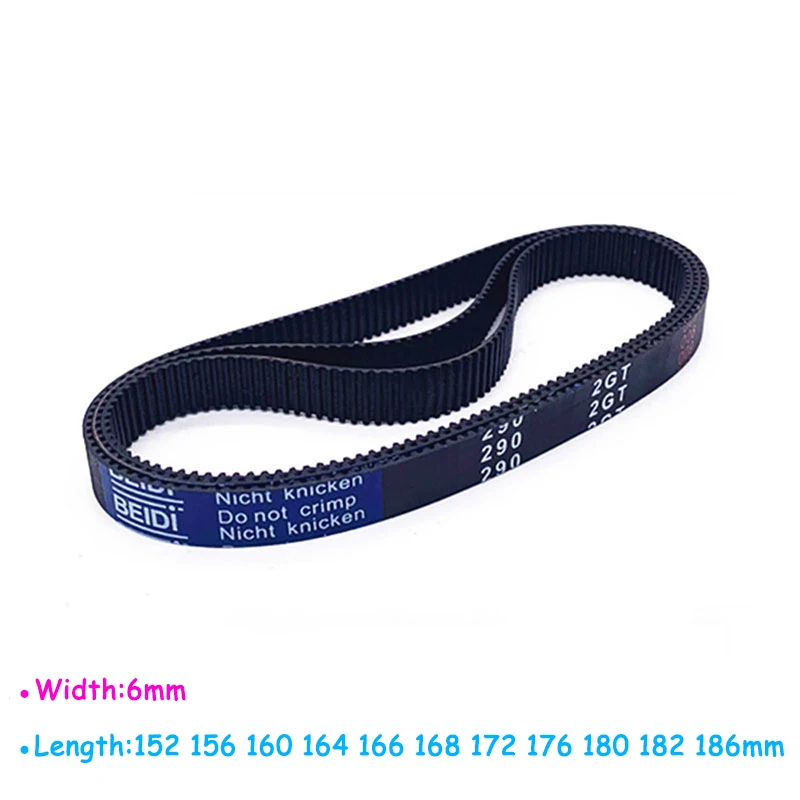 Width 6mm 2GT Rubber Timing Belt Length 152 156 160 164 166 168 172 176 180 182 186mm Synchronous Belt Pitch 2mm
Width 6mm 2GT Rubber Timing Belt Length 152 156 160 164 166 168 172 176 180 182 186mm Synchronous Belt Pitch 2mm