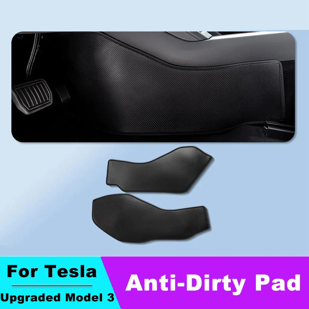 

For Tesla upgrade Model 3+2024 Car Central Control Side Defense Kick Pad Protective Foot Pad Mat Interior Decoration Trim