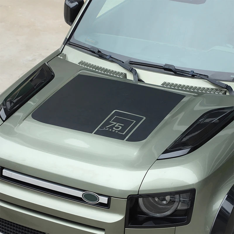 

For Land Rover Defender 110 2020-2024 PVC Car Engine Exterior Hood Decoration Cover Sticker Decal Wrap Accessory