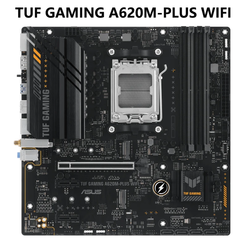 ASUS TUF GAMING A620M-PLUS WIFI AMD AM5 Ryzen 7000 microATX игровая материнская плата DDR5,PCIe 4,0, 2xM.2 слота, 2,5 ГБ LAN,Wi-Fi 6, HDMI
ASUS TUF GAMING A620M-PLUS WIFI AMD AM5 Ryzen 7000 microATX игровая материнская плата DDR5,PCIe 4,0, 2xM.2 слота, 2,5 ГБ LAN,Wi-Fi 6, HDMI