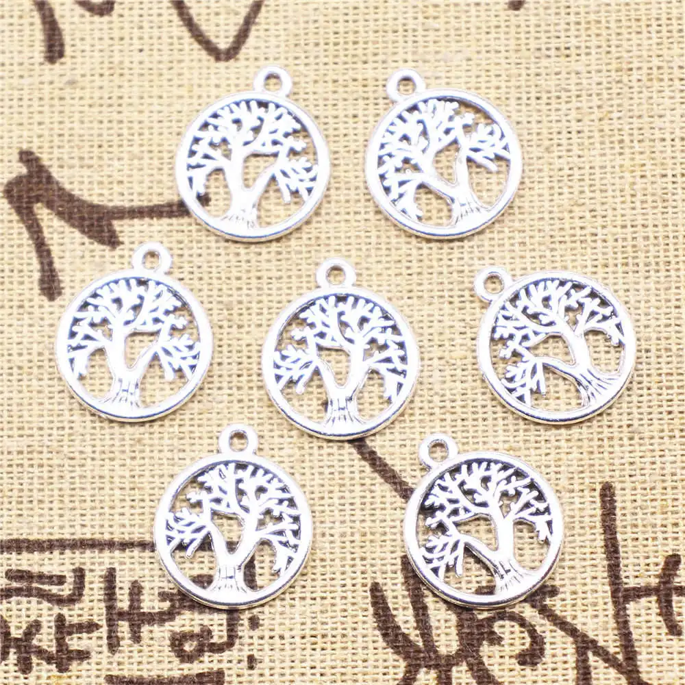 10 Pieces Antique Silver Color Tree Of Life Diy Charms Pendants Jewelry Making Cute 16X16Mm
10 Pieces Antique Silver Color Tree Of Life Diy Charms Pendants Jewelry Making Cute 16X16Mm