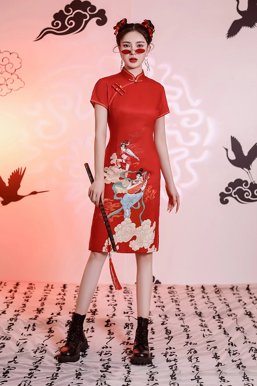 FZSLCYIYI Chinese Style Printed Satin Elegant Mandarin Collar Short Sleeve Qipao Ladies Wedding Cheongsam
FZSLCYIYI Chinese Style Printed Satin Elegant Mandarin Collar Short Sleeve Qipao Ladies Wedding Cheongsam