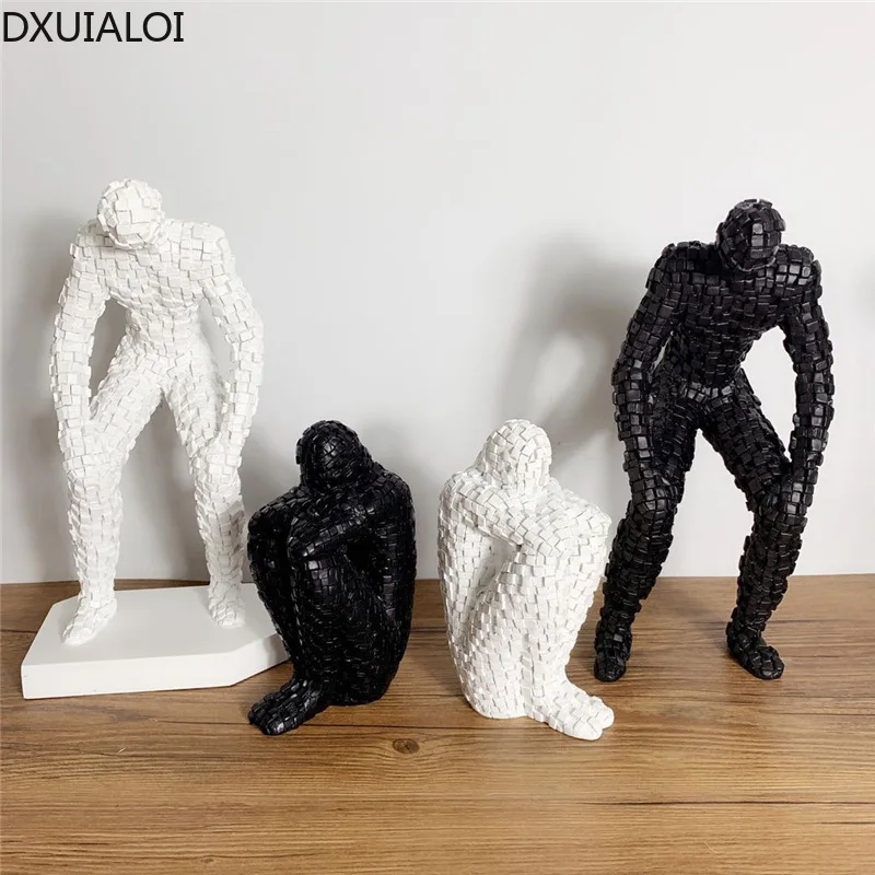 DXUIALOI modern abstract black and white mosaic figure statue decoration resin crafts living room desktop home decoration
DXUIALOI modern abstract black and white mosaic figure statue decoration resin crafts living room desktop home decoration