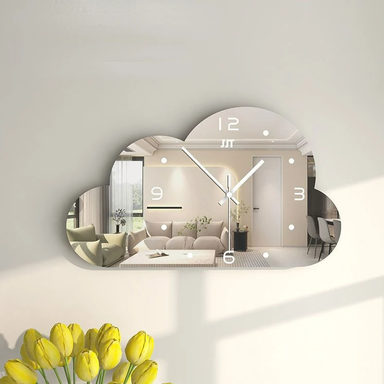 Clock Modern and Minimalist Home Fashion Cloud Mirror Decoration Clock Dining Room Wall Hanging Creative and Silent Wall Clock
Clock Modern and Minimalist Home Fashion Cloud Mirror Decoration Clock Dining Room Wall Hanging Creative and Silent Wall Clock