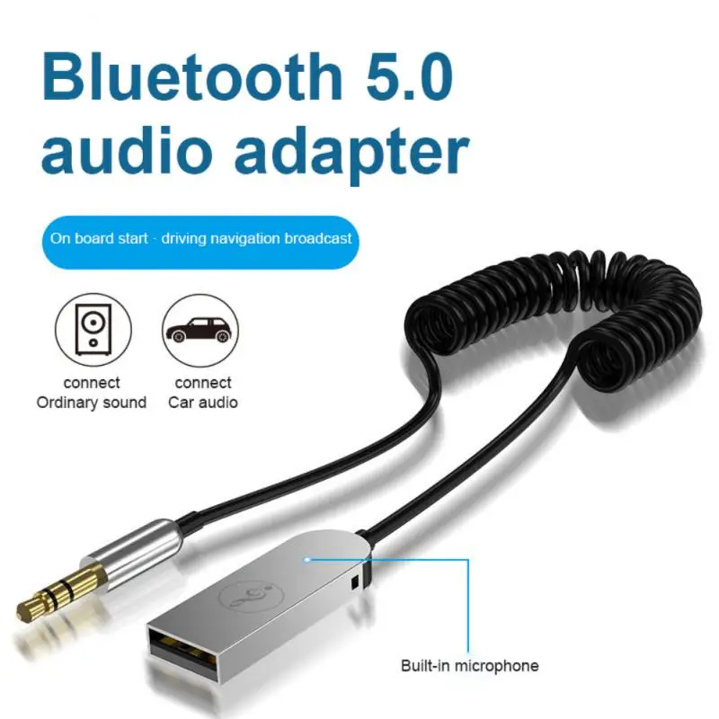 

Bluetooth 3.5 Audio Receiver Zinc Alloy Material Universal Durable Portable Practical Car Supplies Car Bluetooth Adapter