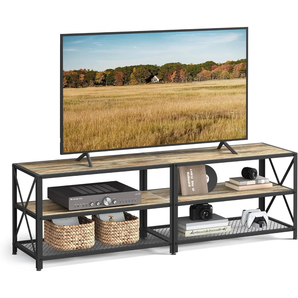 

VASAGLE TV Stand,Console for TVs Up to 70 Inches, Table, 63 Inches Width, Cabinet with Storage Shelves,