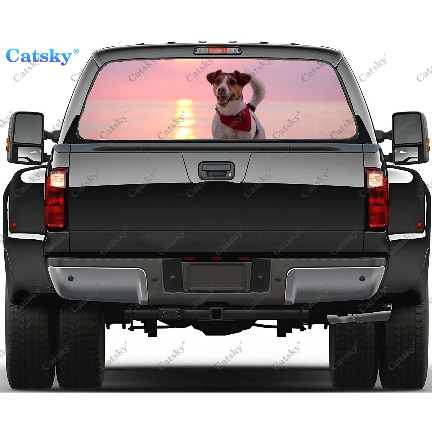 

Jack Russell Terrier Printing Rear Window Stickers Windshield Decal Truck Rear Window Decal Universal Perforated Vinyl Graphic