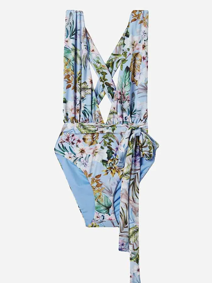 Women's Floral Print Deep V Neck Beachwear Fashion Swimwear Summer 1-Piece with Waist Strap Bathing Suits Sexy / New 2023
Women's Floral Print Deep V Neck Beachwear Fashion Swimwear Summer 1-Piece with Waist Strap Bathing Suits Sexy / New 2023