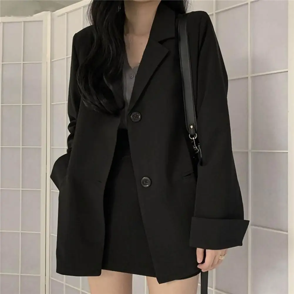 Women Blazer Turn-Down Collar Single Breasted All Match Lady Girl Casual Black Blazer Suit Jacket Coat Office Lady Tops Abrigo 
Women Blazer Turn-Down Collar Single Breasted All Match Lady Girl Casual Black Blazer Suit Jacket Coat Office Lady Tops Abrigo