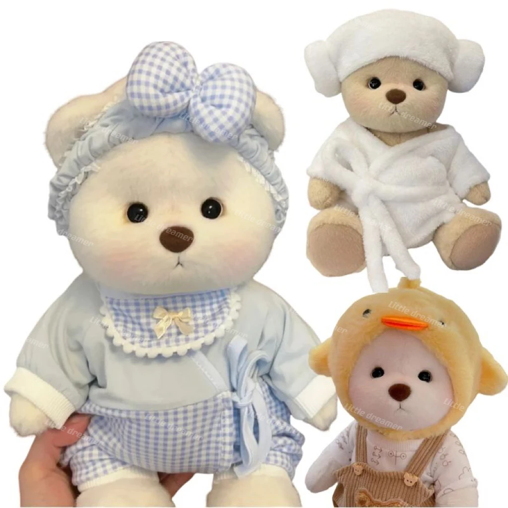

Плюшевый мишка тедди ручной работы 30 см, милая сменная одежда для мягкого маленького коричневого медведя, плюшевая кукла, детские рождественские подарки
