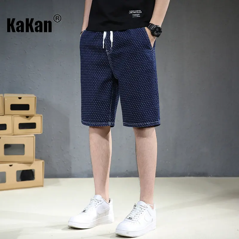 

Мужские джинсовые шорты в горошек Kakan, тонкие брюки в европейском и американском стиле, летняя одежда
