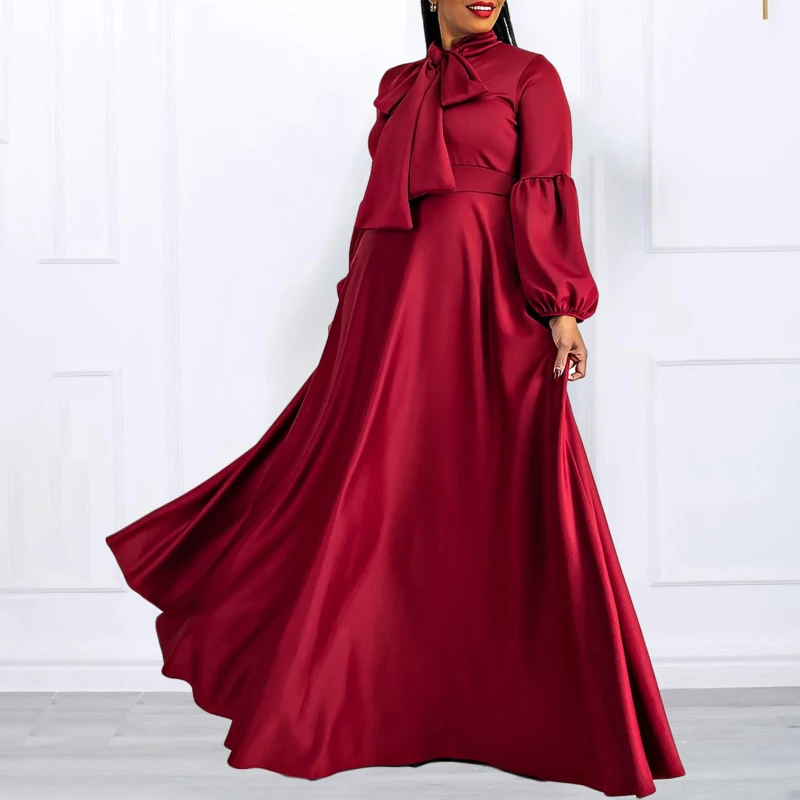 Elegant African Fashion Maxi Dress For Women 2023 Autumn Winter Solid Color Lace Up Collar Lantern Sleeve Big Hem Long Dress
Elegant African Fashion Maxi Dress For Women 2023 Autumn Winter Solid Color Lace Up Collar Lantern Sleeve Big Hem Long Dress