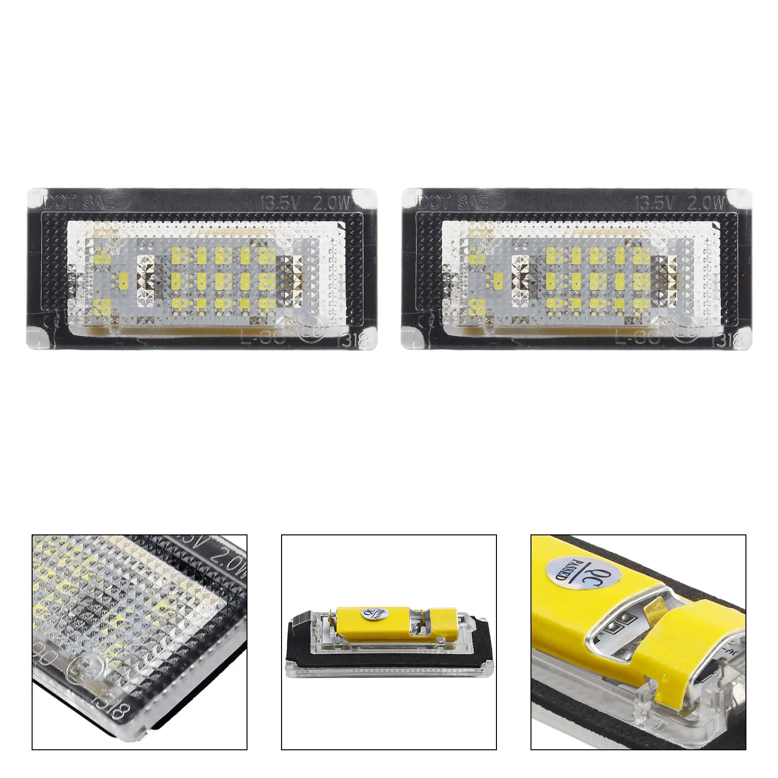 2pcs LED License Plate Light 6000K White 18 High Power SMD LEDs For Mini-Cooper S R50 R52 04-08 R53 01-06 Direct Installation
2pcs LED License Plate Light 6000K White 18 High Power SMD LEDs For Mini-Cooper S R50 R52 04-08 R53 01-06 Direct Installation
