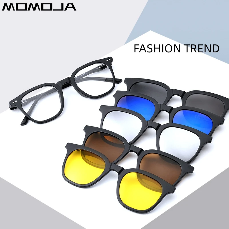 

MOMOJA Fashion Business Eyeglasses Retro Square Magnetic Sunglasses Myopia Optical Prescription Glasses Frame For Men T5506R