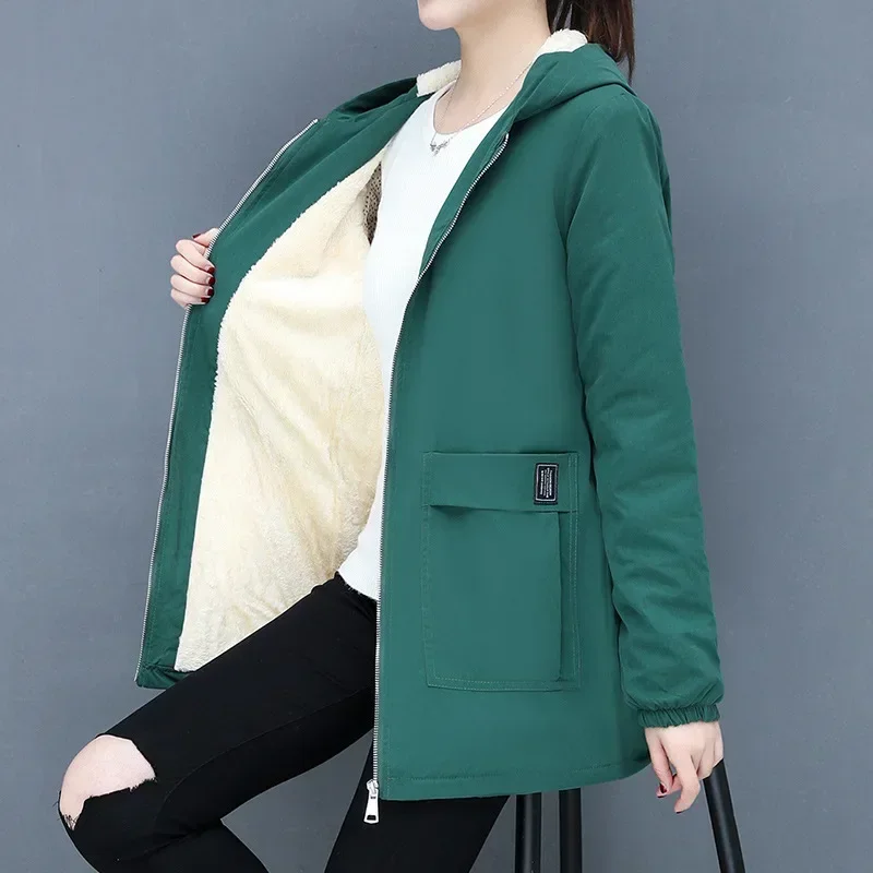 2023 Autumn/Winter New Thickened Warm Lamb Wool Cotton Coat Women's Mid Length Versatile Loose Hooded Women's Top
2023 Autumn/Winter New Thickened Warm Lamb Wool Cotton Coat Women's Mid Length Versatile Loose Hooded Women's Top