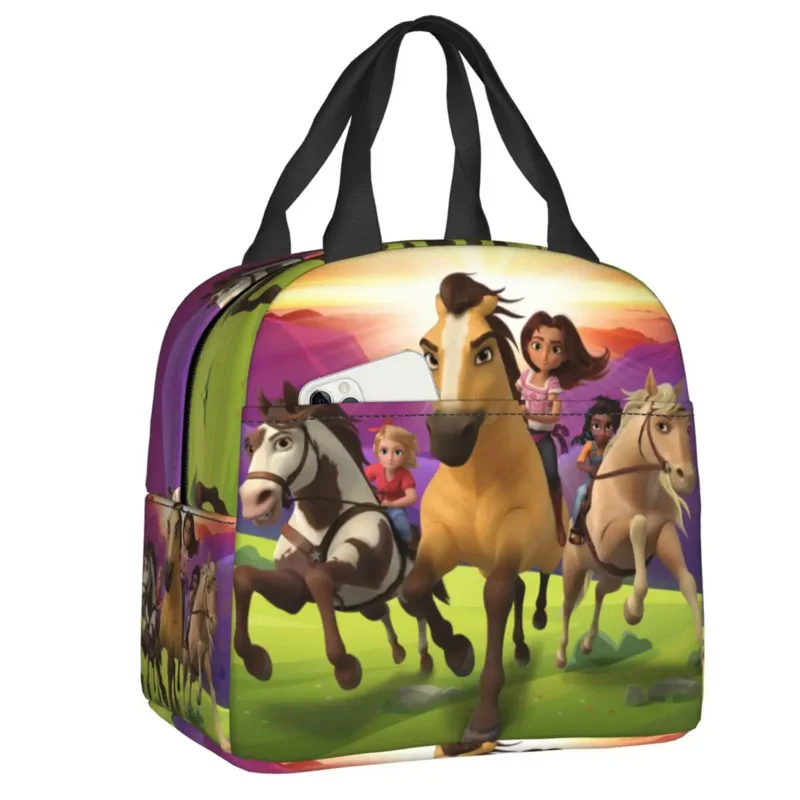 

Spirit Riding Free Lunch Box Waterproof Anime Girl Warm Cooler Thermal Food Insulated Lunch Bag for Women Kids School Tote Bags
