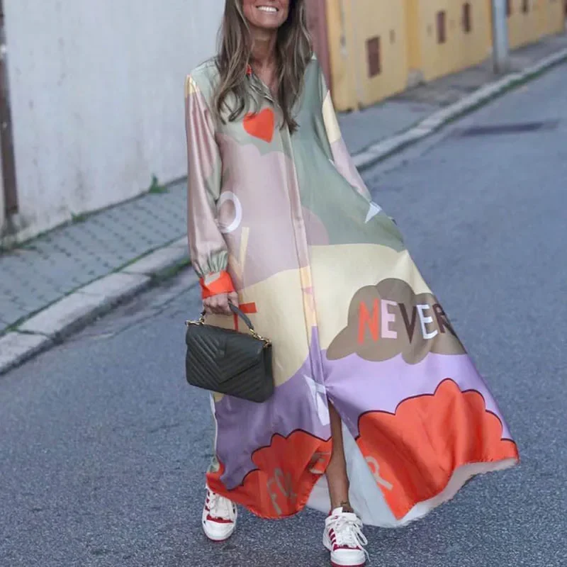 Spring Women Fashion Fun Printed Panelled Shirt Dress Elegant Commute Lapel Long Sleeves Dress Ladies Streetwear Loose Dresses
Spring Women Fashion Fun Printed Panelled Shirt Dress Elegant Commute Lapel Long Sleeves Dress Ladies Streetwear Loose Dresses