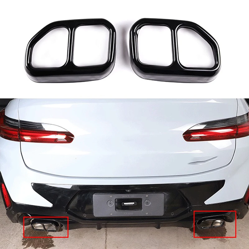 

Car Tail Exhaust Pipe Outlet Muffler Pipe Cover Decorative Tail Throat Frame Decoration Trim Auto For BMW X3 G01 X4 G02 2022