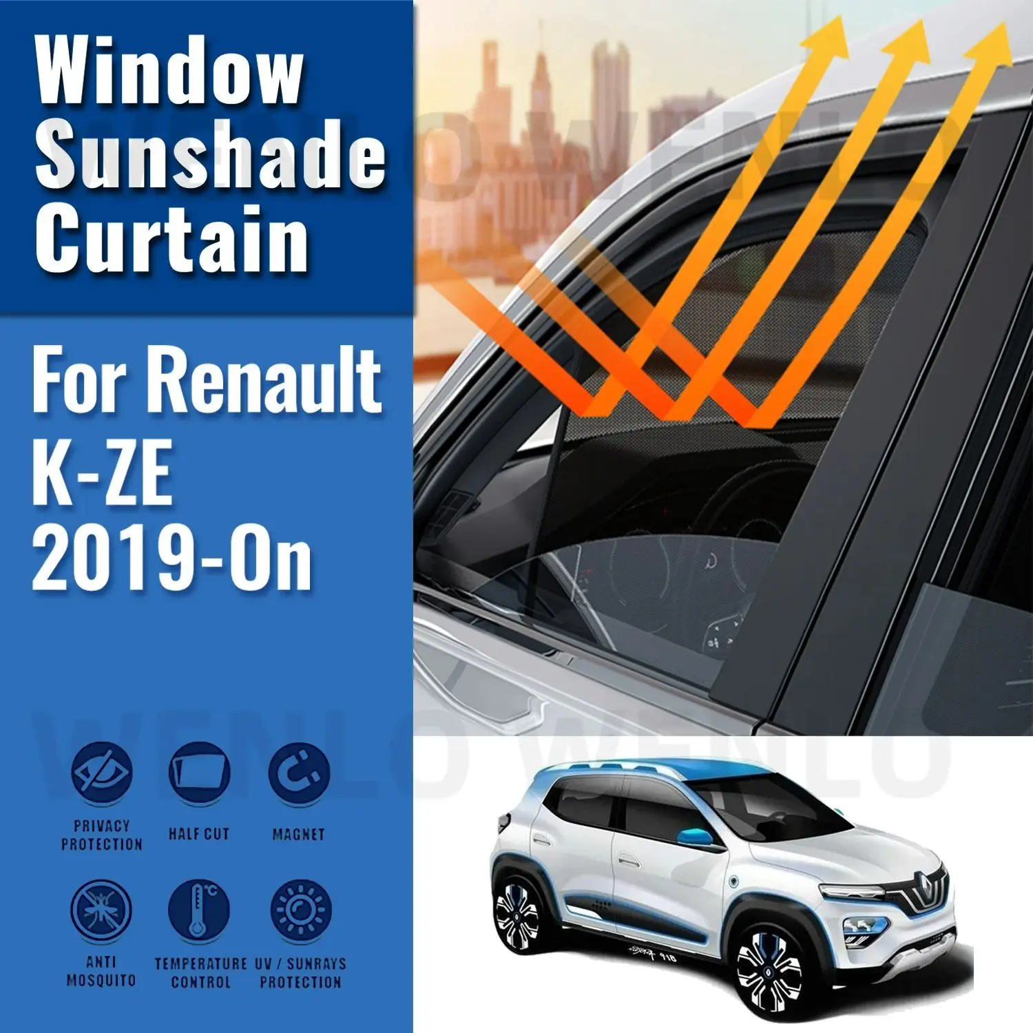 

Магнитный солнцезащитный козырек для Renault K-ZE 2019-2023, автомобильный солнцезащитный козырек, шторы на лобовое стекло, летние солнцезащитные автомобильные аксессуары