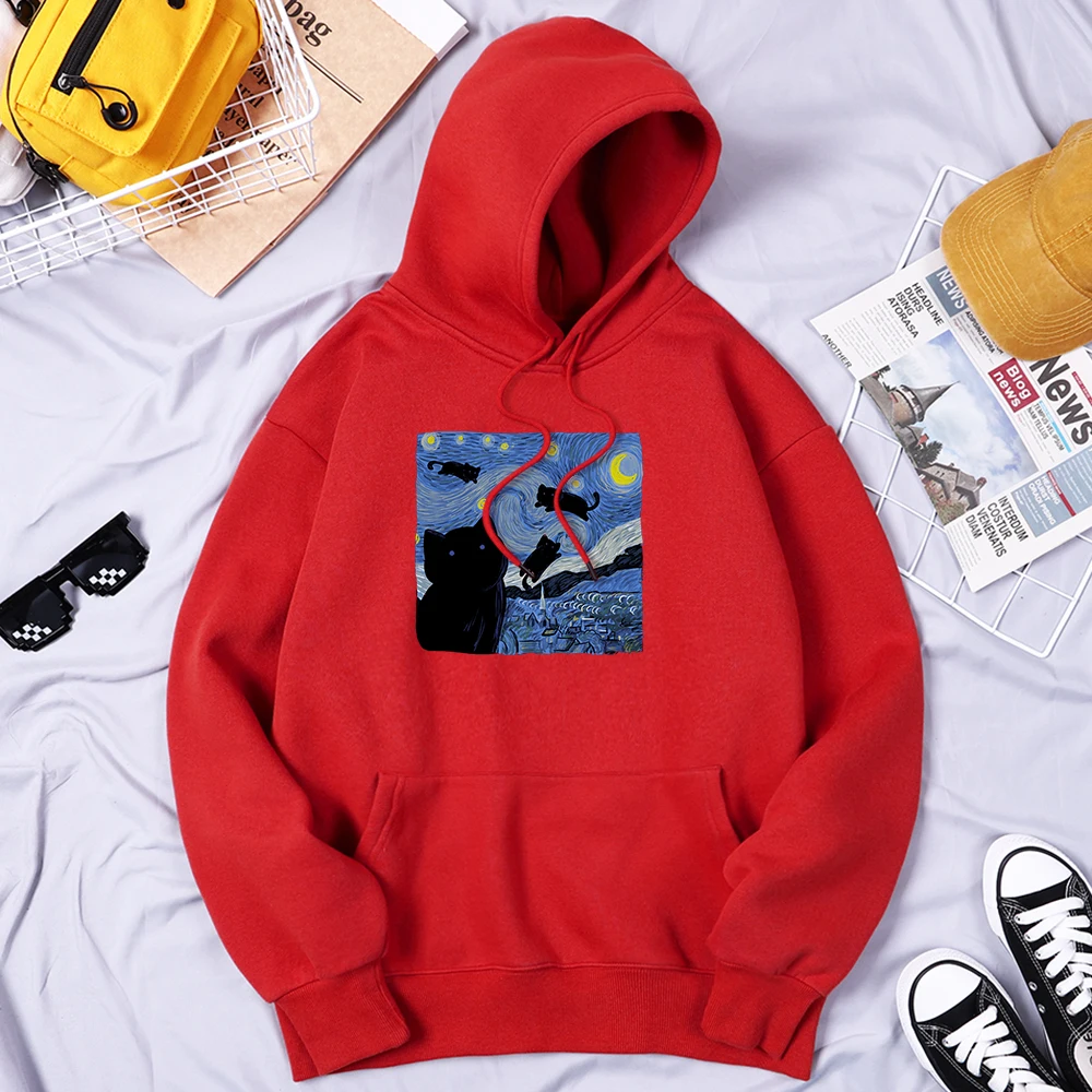 Oil Painting Black Cat Starry Night Men Hoodie Outdoor Designer Clothes Breathable Quality Sweatshirts Classic Daily Men Hooded
Oil Painting Black Cat Starry Night Men Hoodie Outdoor Designer Clothes Breathable Quality Sweatshirts Classic Daily Men Hooded