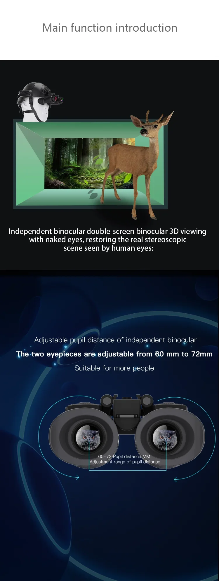Binocular de visión nocturna NV8300 Pro, casco de vídeo 4K FHD, alcance nocturno de 300M, cámara de imagen 3D de 36MP, batería recargable para caza 10 Binocular de visión nocturna NV8300 Pro Binocular de visión nocturna NV8300 Pro, casco de vídeo 4K FHD, alcance nocturno de 300M, cámara de imagen 3D de 36MP, batería recargable para caza » Binocular de visión nocturna NV8300 Pro