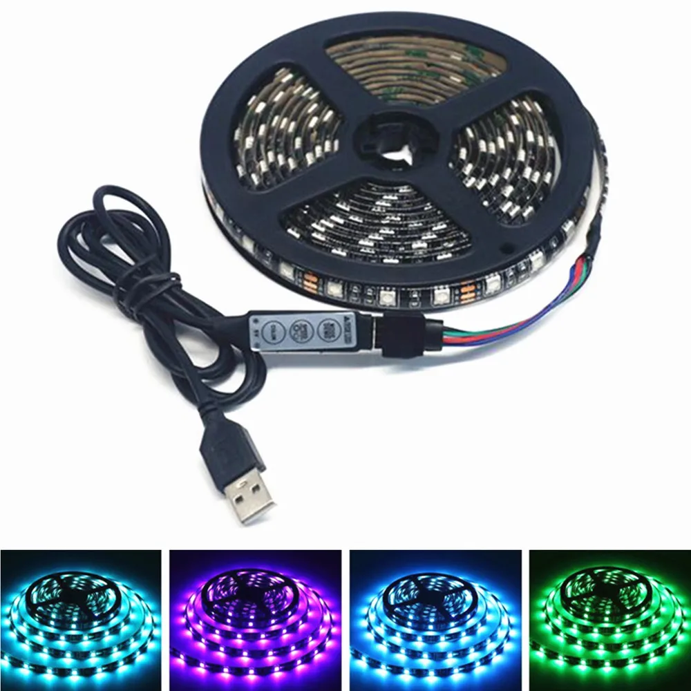 USB LED Strip 5V SMD5050 RGB Changeable LED TV Background Lighting 50CM 1M 2M 3M 4M 5M DIY Flexible LED Light 
USB LED Strip 5V SMD5050 RGB Changeable LED TV Background Lighting 50CM 1M 2M 3M 4M 5M DIY Flexible LED Light