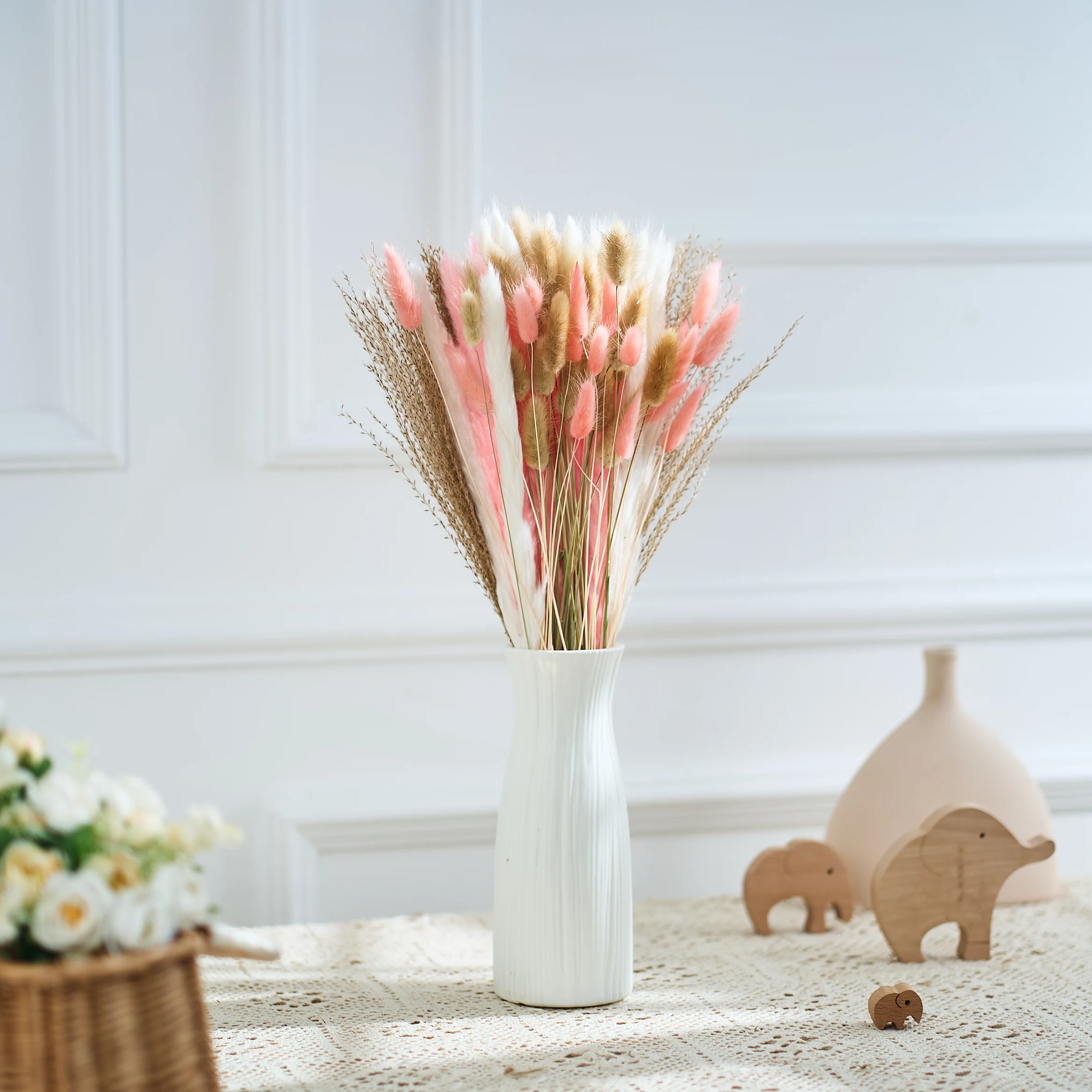 85PCS Natural Fluffy Pampas Grass Phragmites Rabbit tail Grass Bouquet Boho Style Home Office Flower Arrangement Vase Decoratio
85PCS Natural Fluffy Pampas Grass Phragmites Rabbit tail Grass Bouquet Boho Style Home Office Flower Arrangement Vase Decoratio