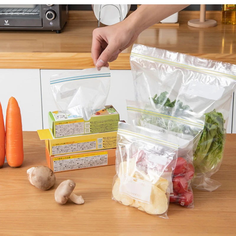 

10/15/20pcs Reusable Fresh Zipper Bag for Food Plastic Bags Fruit Vegetable Bags Ziplock Food Bag Kitchen Food Storage Organizer