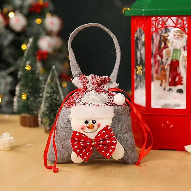 

Festive Eve Candy Bags Durable Deer Santa Claus Christmas Candy Gifts Bag Classic Gift Doll Bags For Holidays Birthday Festival